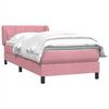 vidaXL Box Spring postelja z vzmetnico Pink 100x220 cm Velvet