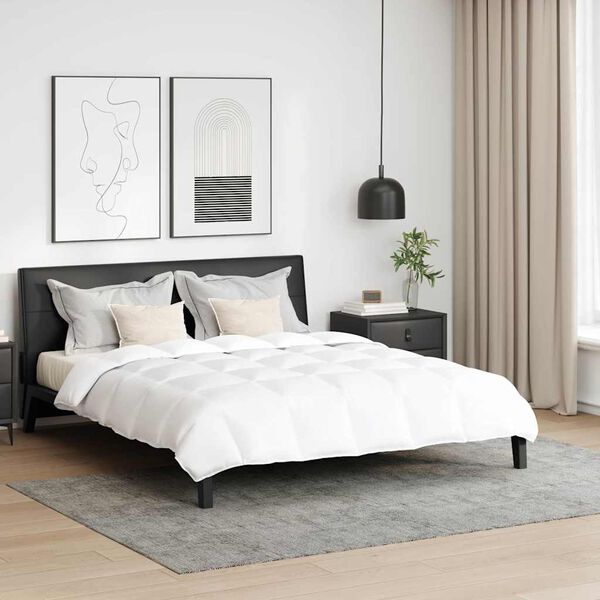 vidaXL Komplet odej z blazino 3 pcs Bela Perje