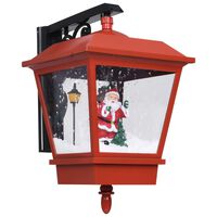 vidaXL Božična stenska svetilka LED z Božičkom rdeča 40x27x45 cm