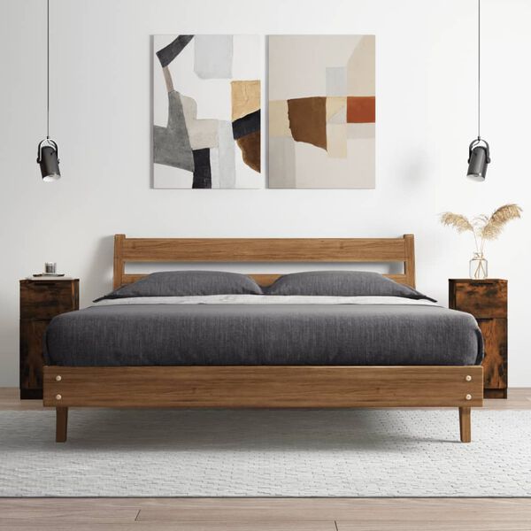 vidaXL Komoda dimljeni hrast 30x30x70 cm konstruiran les