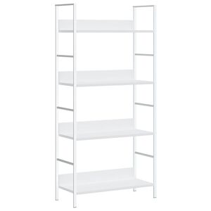 vidaXL Knjižna polica 4-nadstropna bela 60x27,6x124,5 cm inž. les