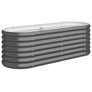 vidaXL Visoka greda iz cinkanega jekla 114x40x36 cm antracit