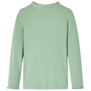 vidaXL Otro&scaron;ka majica z dolgimi rokavi visoki ovratnik temna mint 128