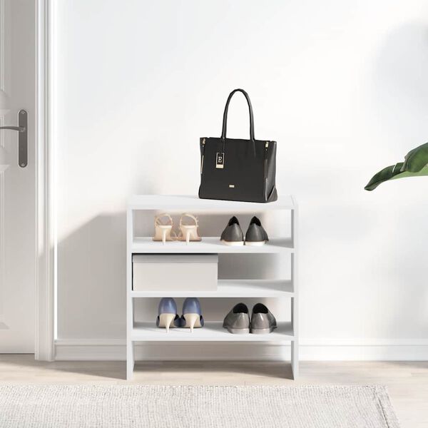 vidaXL Regal za čevlje 2 kosa zložljiva bel 60x30x30,5 cm