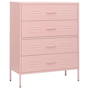 vidaXL Predalnik roza 80x35x101,5 cm jeklo
