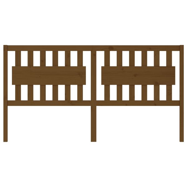 vidaXL Posteljno vzglavje medeno rjavo 185,5x4x100 cm trdna borovina