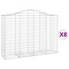 vidaXL Obokane gabion ko&scaron;are 8 kosov 200x50x140/160cm pocinkano železo