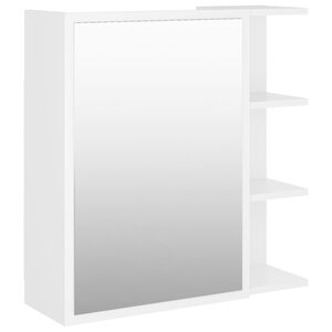 vidaXL Kopalni&scaron;ka omarica z ogledalom bela 62,5x20,5x64 cm
