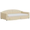 vidaXL Izvlečna dnevna postelja s predali krem 100x200 cm blago