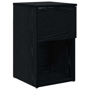 vidaXL Posteljna omarica Črni hrast 29 x 31,5 x 49 cm Inženirski les