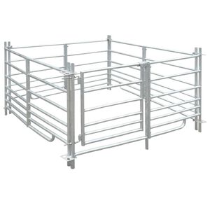vidaXL 4 delna ograda za ovce iz pocinkanega jekla 137 x 137 x 92 cm