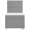 vidaXL Box spring postelja z vzmetnico svetlo siva 90x200 cm blago