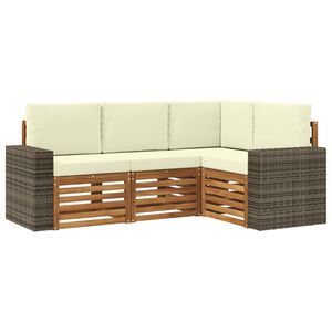 vidaXL Sedežne garniture z blazino 4 pcs Masiven les akacije