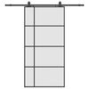 vidaXL Drsna vrata s kompletom strojne opreme črna 102,5x205 cm ESG steklo