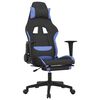vidaXL Gaming stol z oporo za noge črno in modro blago