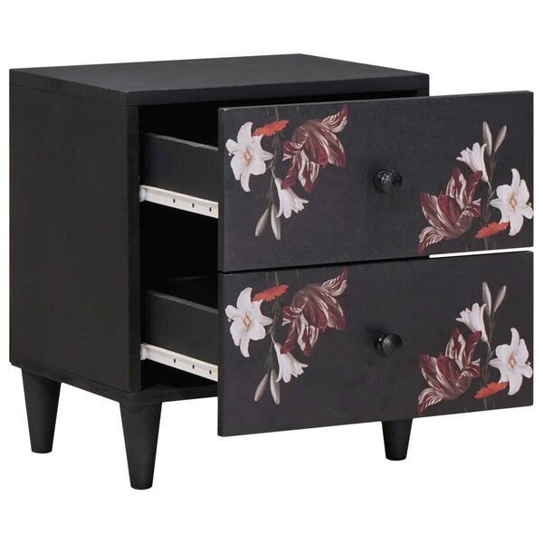 vidaXL Nočna omarica 2 pcs Rjava 40 x 33,5 x 46 cm Masiven les manga