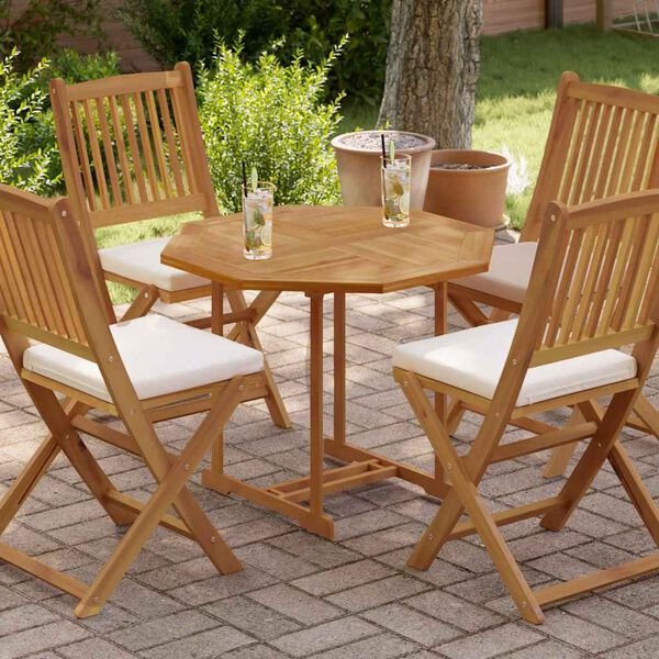 vidaXL Mizna plo&scaron;ča 80x80x2,5 cm osmerokotna trdna tikovina