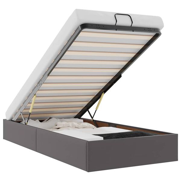 vidaXL Otomanski posteljni okvir brez vzmetnice siv 90x190 cm