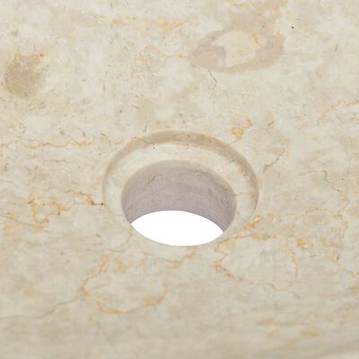vidaXL Umivalnik v krem barvi 50x35x10 cm marmor