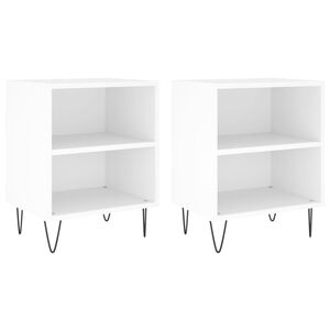 vidaXL Nočna omarica 2 kosa bela 40x30x50 cm inženirski les