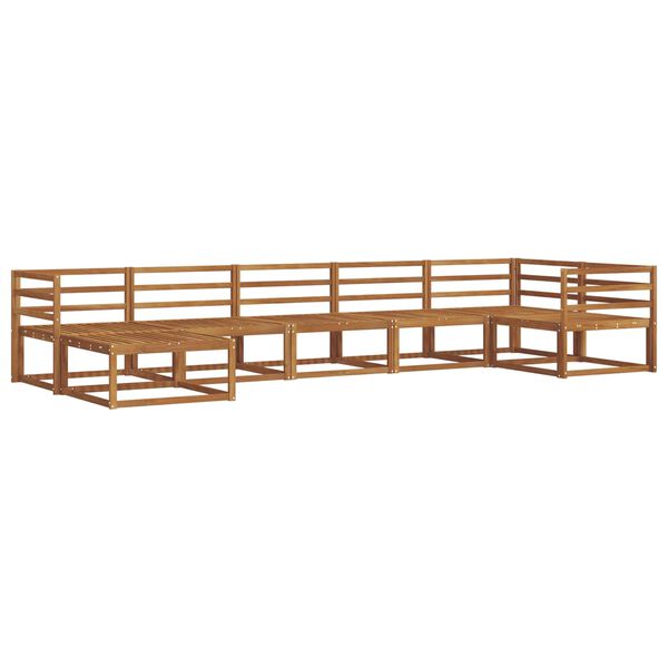 vidaXL Zunanja garnitura za sedenje 7 pcs Naravna Masiven les akacije