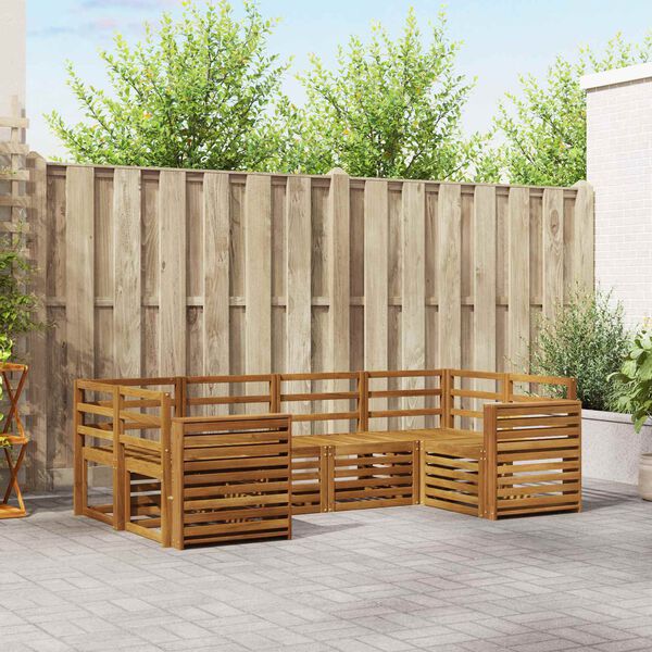 vidaXL Sedežne garniture 6 pcs Naravna Masiven les akacije