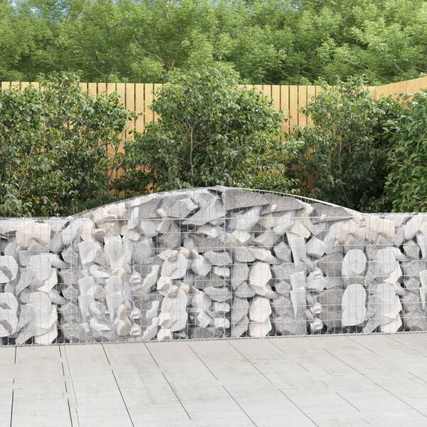 vidaXL Obokane gabion košare 3 kosi 400x30x100/120 cm pocinkano železo