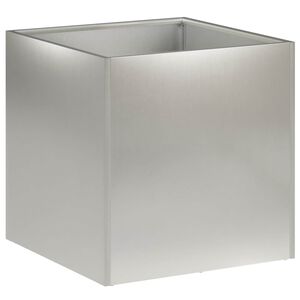vidaXL Vrtni lonček Srebrna 45 x 45 x 45 cm Nerjaveče jeklo