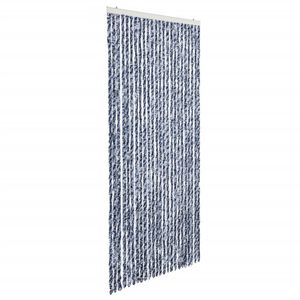 vidaXL Zavesa proti mrčesu iz &scaron;enilje 100x220 cm modra, bela, srebrna
