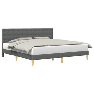 vidaXL Konstrukcija postelje z vzglavjem Temno siva 180 x 200 cm Blago