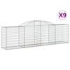 vidaXL Obokane gabion ko&scaron;are 9 kosa 300x50x80/100 cm pocinkano železo