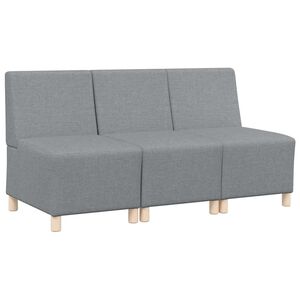 vidaXL Modularna sofa enota brez naslonov 3 pcs Svetlo siva