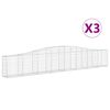vidaXL Obokana gabionska ko&scaron;ara 3 kosi 400x30x60/80cm pocinkano železo