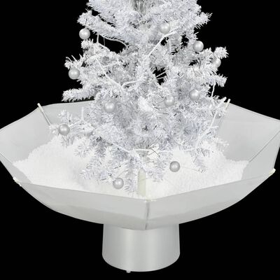 vidaXL Novoletna jelka s sneženjem in podstavkom bela 75 cm