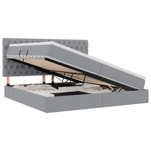 vidaXL Postelja z dodatnim prostorom za shranjevanje in LED osvetlitvijo