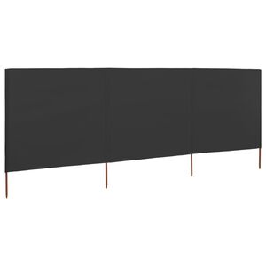 vidaXL 3-panelni vetrobran tkanina 400x120 cm antracit