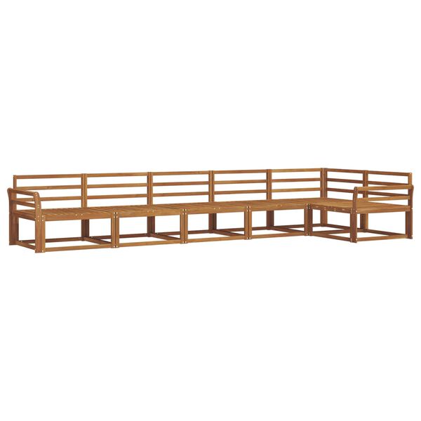 vidaXL Zunanja garnitura za sedenje 6 pcs Naravna Masiven les akacije