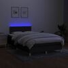 vidaXL Box spring postelja z vzmetnico LED črna 120x200 cm blago