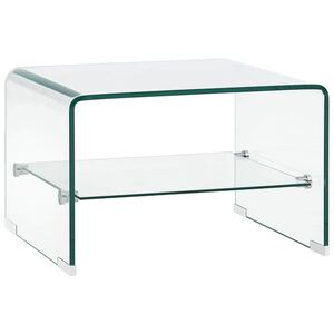 vidaXL Klubska mizica prozorna 50x45x33 cm kaljeno steklo