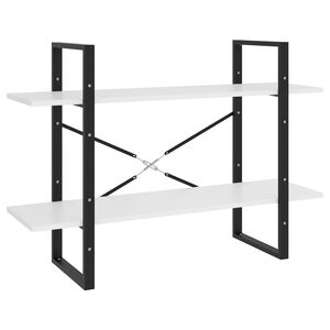 vidaXL Knjižna omara 2-nadstropna bela 100x30x70 cm iverna plo&scaron;ča