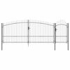 vidaXL Vrtna vrata WOERDEN 175 x 500 cm Jeklo Siva Zaklenljivo