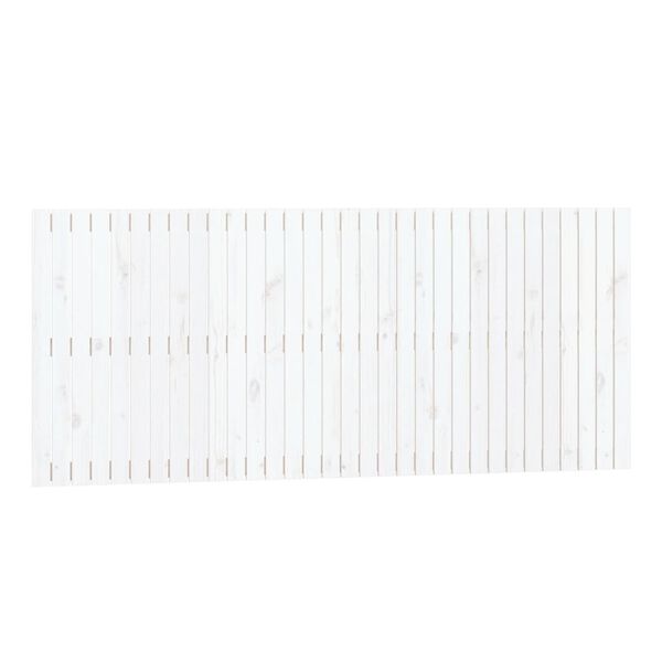 vidaXL Stensko posteljno vzglavje belo 204x3x90 cm trdna borovina