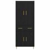 vidaXL Visok predalnik s predalom Črna Orehovina 69,5 x 34 x 180 cm