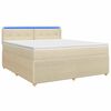 vidaXL Postelja boxspring z vzmetnico Krem 140 x 200 cm Blago