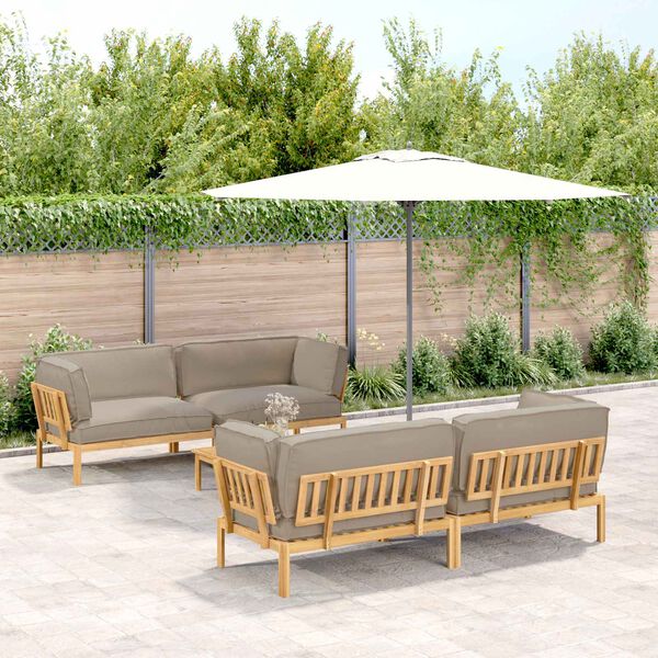 vidaXL Kavčna garnitura z blazino 5 pcs Taupe Masiven les akacije