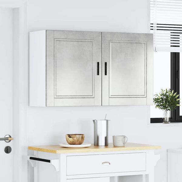 vidaXL Kuhinjske stenske omarice 2 kos Porto betonsko siv inž. les