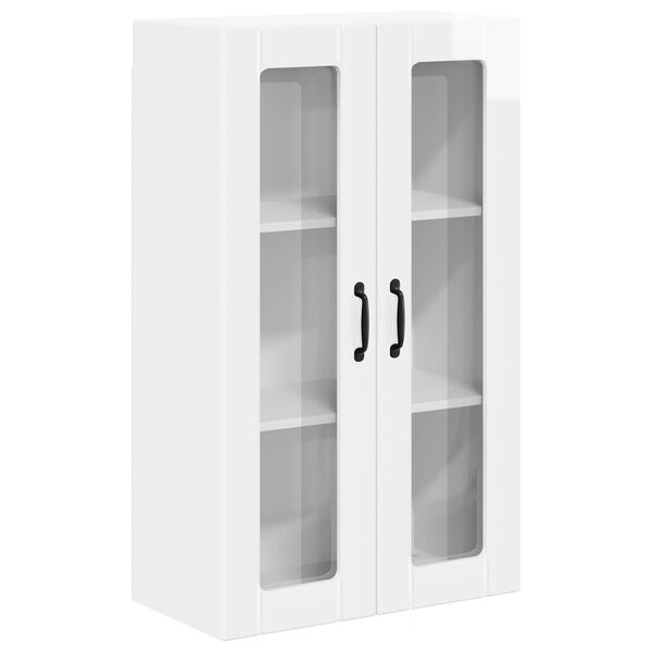 vidaXL Stenska kuhinjska omarica Visok sijaj bela 60 x 31 x 100 cm