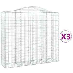 vidaXL Obokane gabion ko&scaron;are 3 kosi 200x50x180/200 cm pocinkano železo