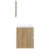 vidaXL Kopalniška omarica z umivalnikom in ogledalom sonoma hrast
