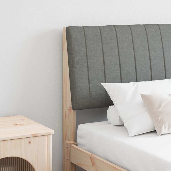 vidaXL Tapecirano vzglavje Temno siva 150 cm Masivno borovo les